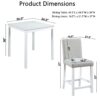 5 Piece Counter Height Table Set, Wooden Kitchen Table Set With Square Table And 4 Upholstered Chairs, Counter Height Dining Table With Crystal Decoration And Chair Set For Kitchen, Dining Room - White - Image 3