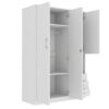 2 Doors Wardrobe Storage For Bedroom With Shelves And 3 Drawers - White - Image 4