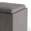 Rockwood - Cube Storage Ottoman With Tray - Distressed Slate Gray - Image 5
