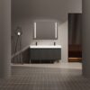 Deluxe 60" Freestanding Bathroom Vanity With Resin Double Sink - Dark Oak - Image 2