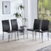 (Set of 4) Backrest Chairs With Silver Metal Legs A Perfect Match For Minimalist And Modern Home Styles - Black / Silver - Image 18