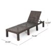 Outdoor Chaise Lounge With Wicker Design And Adjustable Backrest - Brown - Image 3