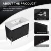 Minimalist 36" Freestanding Bathroom Vanity With Resin Sink And Storage Cabinet - Dark Oak - Image 10