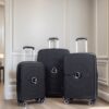 Expandable Hardshell Suitcase Double Spinner Wheels Pp Luggage Sets Lightweight Durable Suitcase & Tsa Lock, 3 Piece Set (20/24/28) - Black - Image 2