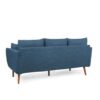 Diaphanous - Upholstered 3 Seater Sofa With 2 Accent Pillows And Wood Legs - Navy Blue - Image 10