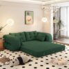 Human Dog Bed, Lazy Sofa Couch, Multifunctional Foldable Sofa Bed, 3 In 1 Teddy Fabric Sleeper Sofa Bed For Living Room Guest Bed, Playroom - Green - Image 3