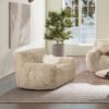 Summit - Faux Sheepskin Overstuffed Arm Chair - Cream Beige - Image 9