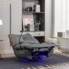 270 Swivel Glider Recliner Chair, Power Recliner Rocking Chair, USB Port Charge For Nursery Chair With Atmosphere Lamp For Living Room Bedroom Apartment - Dark Gray - Image 9