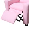 Marisa - Pink Leather Kids Recliner Chair With Cupholder - Pink - Image 3