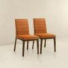 Ines - Dining Chair (Set of 2) - Brown / Burnt Orange - Image 4