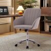Adjustable Office Chair, Ergonomic Swivel Chair With Comfortable Backrest Seat - Gray - Image 5