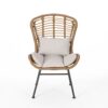 Calypso - Outdoor Chair With Water Resistance Cushion And Iron Frame - Beige - Image 5