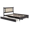 Queen Size Platform Bed With 2 Big Drawers Twin Size Trundle - Espresso - Image 6