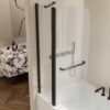 Aluminum Alloy Shower Doors With Rotation Shaft And 6Mm Tempered Glass - Matte Black - Image 7