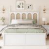 Queen Size Platform Bed With With 2 Big Drawers Twin Size Trundle - White - Image 12