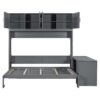 Queen Size Wall Murphy Bed With Desk And Storage Shelves And Big Cabinets - Gray - Image 3