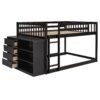 Full Over Full Bunk Bed With Storage Drawers And Shelves - Espresso - Image 7