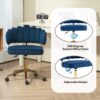 Modern Home Office Desk Chair With Adjustable Height And Swivel Wheels - Navy - Image 7