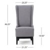 Alight - Upholstered Dining Chair With High Back And Birch Wood Legs - Light Gray - Image 3