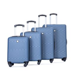 Luggage 4 Piece Lightweight Suitcase With Rotating Wheels, 24" And 28" With Tsa Lock, (16/20/24/28) - Blue