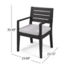 Outdoor 6 Seater Dining Set With Bench - Dark Gray / Light Gray - Image 4