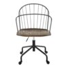 Riley - Farmhouse Adjustable Office Chair - Black / Dark Walnut - Image 5