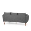 Diaphanous - Upholstered 3 Seater Sofa With 2 Accent Pillows And Wood Legs - Charcoal - Image 10