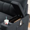 Kaden - Sleeper Sectional Sofa Chaise With Storage Arms And Cupholder - Black - Image 4