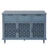 3 Door 3 Drawer Cabinet, American Furniture, Suitable For Bedroom, Living Room, Study - Blue - Image 10