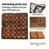 Acacia Wood Interlocking Deck Tiles Checker Pattern, 10 Piece Square Acacia Hardwood Outdoor Flooring For Patio, Bancony, Pool Side - Brown - Image 6