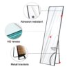Aluminum Frame Minimalist Mirror, Bathroom Bedroom Wall Mirror, Elevating Contemporary Interiors, Can Be Wall Mounted Or Opened As A Standing Mirror - Black - Image 13