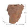 7X5.5X9" Visage Head Bust Planter, Home Wall Planter - Brown - Image 3