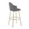 Ahoy - Contemporary Fixed Height Bar Stool Round Gold Footrest (Set of 2) - Gray / Gold - Image 4