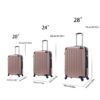3 Piece Hard Luggage Set With Swivel Wheels And Password Lock, 20 / 24 / 28 " - Rose Gold - Image 2