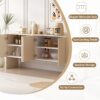 Minimalist Style Large Storage Space Sideboard With 4 Doors And Rebound Device For Living Room And Entryway - Apricot Cream - Image 5