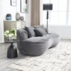 Bean Bag Sofa Lazy Sofa Durable Comfort Lounger High Back Bean Bag Chair Couch For Adults And Kids, Indoor & Outdoor - Dark Gray - Image 11