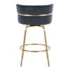 Cinch - Glam / Art Deco Fixed Height Counter Stool With Swivel With Round Footrest (Set of 2) - Gold / Black - Image 5