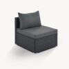 8 Pieces Outdoor Patio Furniture Sets, Garden Conversation Wicker Sofa Set, Single Sofa Combinable - Gray / Black - Image 12