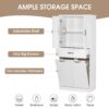 Modern Bathroom Storage Cabinet With 2 Laundry Baskets, 1 Drawer, Adjustable Shelf - White - Image 9