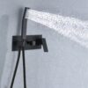 Brass Shower System With 10" Rainfall Shower Head And Handheld Sprayer - Matte Black - Image 7