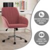 Adjustable Office Chair Ergonomic Swivel Chair - Rose Red - Image 9