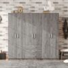 6 Doors Wardrobe Storage For Bedroom, With Big Drawers - Gray - Image 9