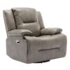 360° Swivel And Rocking Home Theater Recliner Manual Recliner Chair With A Led Light Strip For Living Room - Gray - Image 9