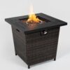 28" Wicker Square Fire Pit Table - Black Brown - Image 13