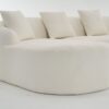 Compression Sofa: Combining Chaise Longue With 3 Seater, Wood Grain Chenille Fabric, Full Sponge Compression Sofa, Combined Sofa With 4 Pillows For Living / Home Furniture / Apartment - White - Image 21