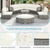 Patio Furniture Set Outdoor Daybed Rattan Sectional With Cushions And Center Table - Beige - Image 6