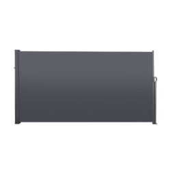118.1" Retractable Side Screen Awning, Uv Resistant, Waterproof, Patio Privacy Screen For Garden, Balcony, Courtyard - Dark Gray
