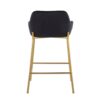 Daniella - Contemporary / Glam Fixed Height Counter Stool (Set of 2) - Gold / Black - Image 5