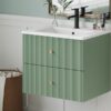 Wall Mounted Bathroom Vanity With 2 Drawers, Ideal For Small Bathrooms - Green - Image 21