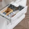 Homcom - Rolling Kitchen Island With Storage, Portable Kitchen Cart With Stainless Steel Top, 2 Drawers, Spice, Knife And Towel Rack And Cabinets - White - Image 9